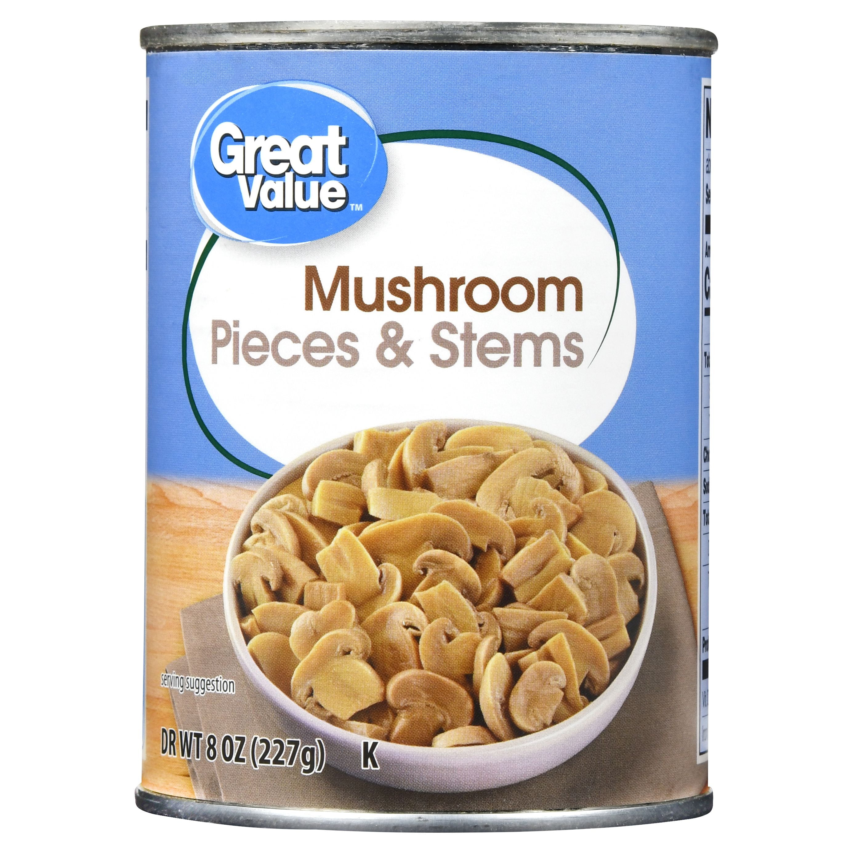 Great Value Pieces And Stems Mushroom, 8 Oz, Can - Walmart.com