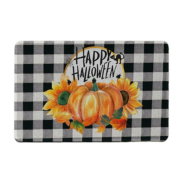 Yhmxh Alfombrillas de baño para baño Alfombra de baño Alfombra de Halloween de imitación de pashmina con estampado de calabaza para ambiente festivo Decoración del baño