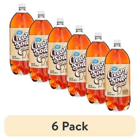 (6 pack) Great Value Cream Soda, 2 Liter Bottle