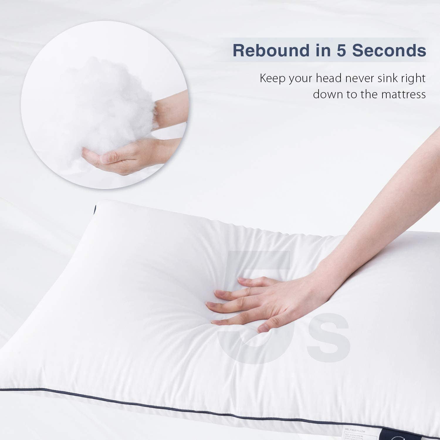 Hypoallergenic Pillow for Side and Back Sleeper N//C Bed Pillows for Sleeping 2 Pack Queen Size 20 x 30 Inches Soft Hotel Collection Gel Pillows Set of 2 Down Alternative Cooling Pillow