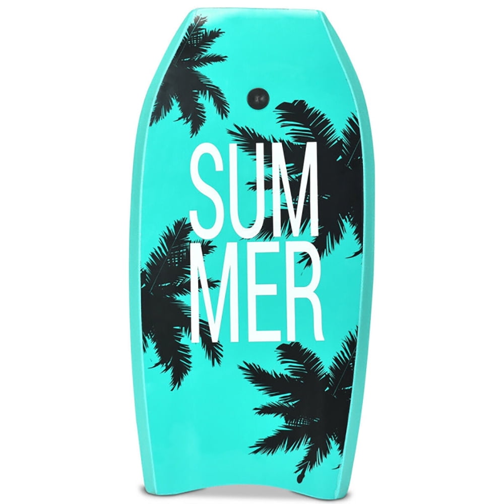 Demifill Boards for Beach, 33 Inch Lightweight Super Surfing Bodyboard, Crescent Tail, Dual Channel & Wrist Leash, Lightweight Bodyboard for Kids, Youth, Adults, Green