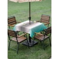 thumbnail image 5 of Square Outdoor Tablecloth with Umbrella Hole Teal Green Grey Outside Table Cloth Waterproof Patio Table Cover Gray Farmhouse Modern Rustic Zipper Tablecloths for Picnic Party Camping 54x54 Inch, 5 of 8