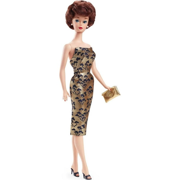 Muñeca coleccionable Barbie 1961 Brownette Bubble Cut 60 aniversario