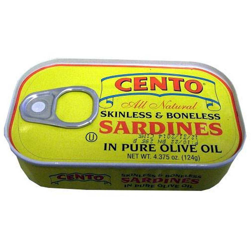 Sardines, Skinless and Boneless in Olive Oil (Cento) 124g (4.375 oz