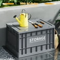 thumbnail image 2 of 44L Collapsible Storage Bins with Lids - Dark Grey, 1 Pack. Stackable Totes for Garage, Camping, Outdoor Use. Wheeled Design for Easy Movement. 18.5"x13.19"x11.02" Durable Bins., 2 of 9