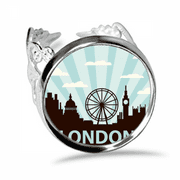 Britain UK London Eye Outline United Kingdom Ring Adjustable Love Wedding Engagement