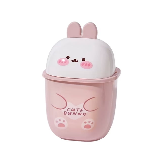 Amzcrzy Trash Can Trash Can Mini Trash Can with Lid Cute Tabletop Flip Small Trash Can 0.35 Gallon Tabletop Trash Can Suitable for Bathroom Kitchen Office Dressing Table Trash