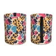 thumbnail image 3 of Round Car Trash Can 7×5.9in Waterproof, Durable, Not Easy To Fade, Easy To Install And Disassemble To Prevent Interior Pollution Leopard Print Pattern Rainbow_1, 3 of 7