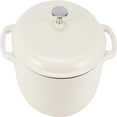 thumbnail image 4 of Cast Iron Dutch Oven Pot with Lid, Enameled, Round, Dual Handles, Heavy-Duty, Medium, 6-Quart, White, 4 of 4