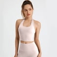 thumbnail image 4 of uvwlwu Women's Back Cutout Sports Bra Halter Neck Twisted Cropped Yoga & Workout Tank Top,S, 4 of 5
