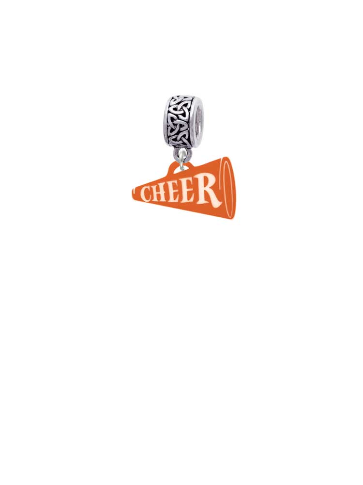 Acrylic 3/4" Orange Cheer Megaphone Celtic Knot Charm Bead