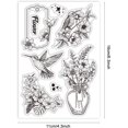 thumbnail image 6 of Hummingbird Flowers Clear Stamps for DIY Scrapbooking Flower Vase Silicone Stamp Seals Label Transparent Stamps for Cards Making Photo Album Journal Home Decoration 6.3×4.33inch, 6 of 8