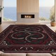thumbnail image 2 of Design&I 8'x10' Washable Area Rug Extra Large Skid-Resistant Low Profile Snake Dual Round Serpent Ornate Border Abstract Wildlife Gothic for Living Room, Family, 2 of 7