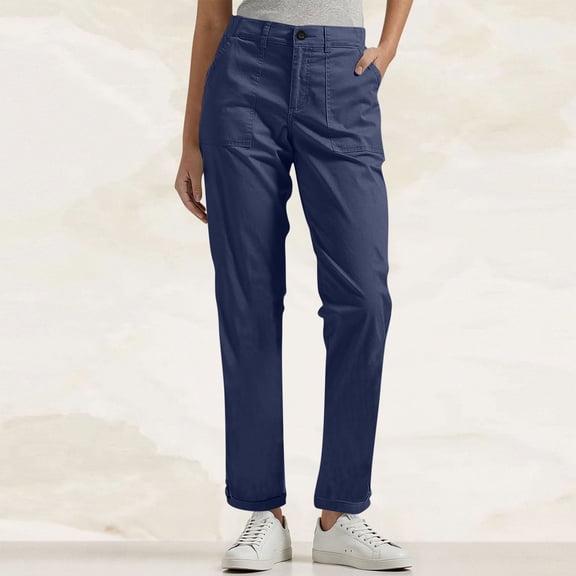Neewe Women's Wide Leg Pants with Pockets High Waist Adjustable Knot Loose Casual Trousers Business Work Casual Pants
