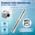 thumbnail image 4 of KFFKFF Submersible Pump for Deep Wells, 1HP 115V/60Hz, 37gpm Flow 207ft Head, Comes with 33ft Electric Cord, 4" Stainless Steel Water Pump Ideal for Industrial, Irrigation & Domestic Use, 4 of 9