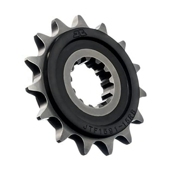 JT Front Sprocket | 15 Tooth | 525 | Rubber Cushioned | Steel (JTF1591.15RB)