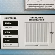 SuperTech Cabin Air Filter 7265, Replacement Air/Dust Filter for Toyota Fits select: 2002-2008 TOYOTA COROLLA, 2003-2008 TOYOTA COROLLA MATRIX