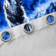 thumbnail image 4 of Manfei Rustic Wolf Kitchen Curtains,Mystic Woodland Black Out Curtains Pack of 2 (42x63 Each),Blue, 4 of 7