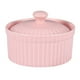 thumbnail image 1 of EeaseMX Recipiente de cerámica para hornear, resistente al calor, para pudín, gelatina, postre, tazón pequeño con tapa para cocina casera (rosa), 1 of 7