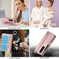 thumbnail image 6 of Wallet Case for Samsung Galaxy Z Fold 4 with Card Slots, Crossbody Purse Cover with Shoulder Strap & Wrist Strap, S Pen Slot Secure Finger Ring Stylish Protective Cover for Galaxy Z Fold 4, Rosegold, 6 of 8