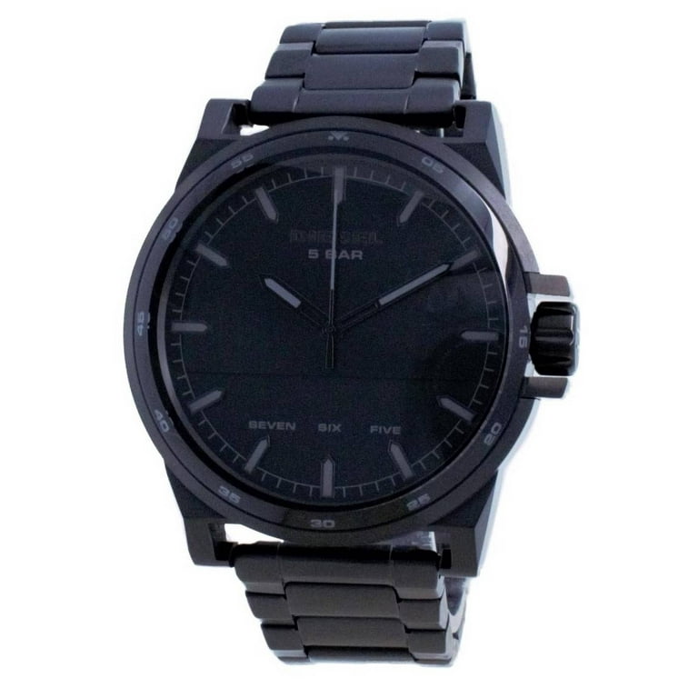 Diesel DZ1934 D-48 Black Dial Stainless Steel Quartz Men Watch, Black