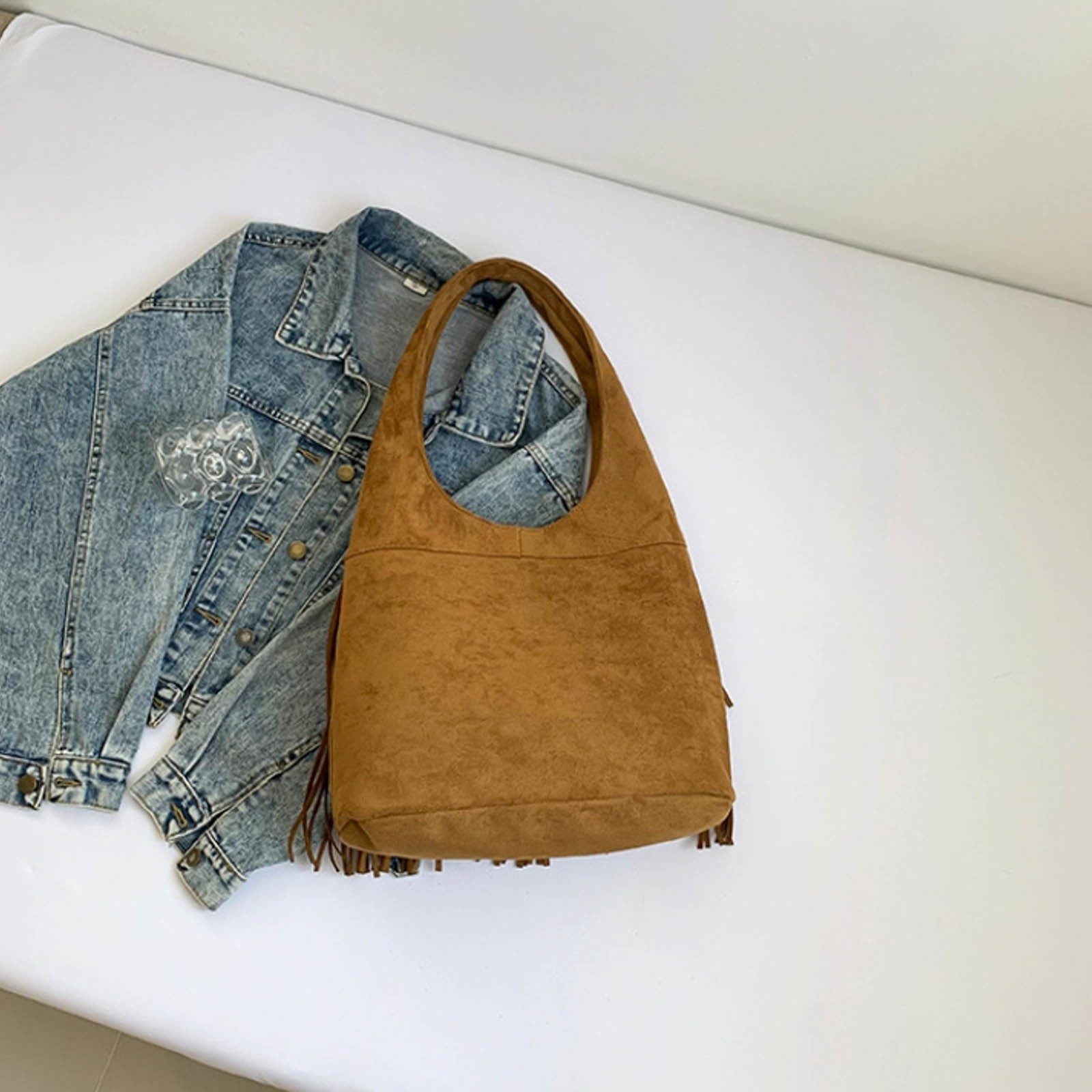Modisza Fringe Hobo Bags for Women Vintage Tassel Crossbody Shoulder Bag Hippie Western Cowgirl Purses