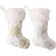 thumbnail image 1 of 2Pcs Christmas Stockings, Candy Stocking with Snowflake Pattern, Christmas Tree Fireplace Bedside Decoration Socks, Used for Christmas Family Holiday Party Decoration, 1 of 6