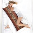 thumbnail image 4 of Boho Long Body Pillow Cover – Soft & Breathable Ethnic Fabric, Hidden Zipper, 20"x54", Stylish Abstract Tribal Print – Gift for Side Sleepers, Pregnancy, Home Decor, 4 of 7
