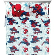 Marvel Spiderman Webtastic 7 Piece Queen Bed Set, 100% Microfiber, Blue