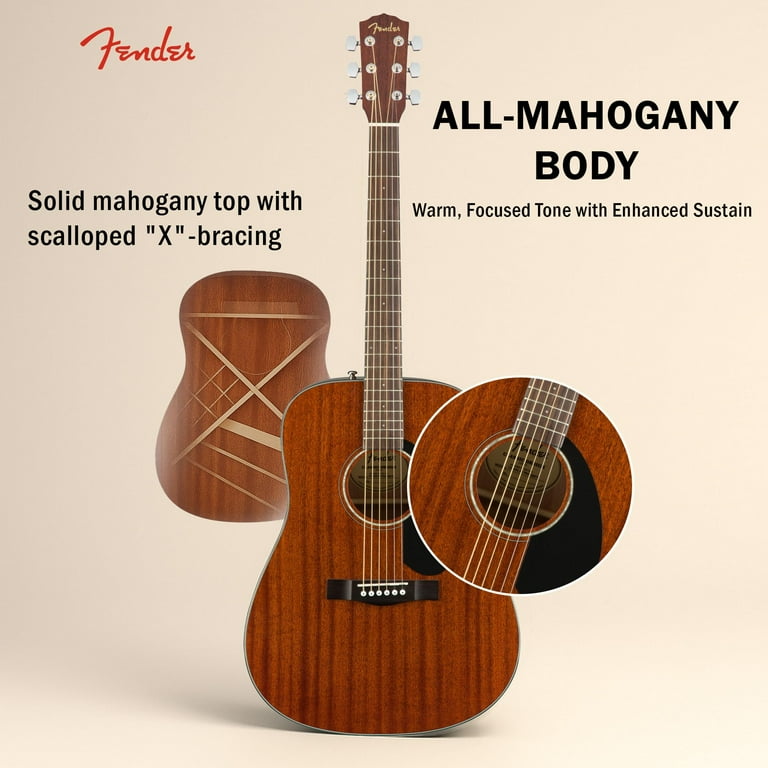 Fender CD-60SCE Solid Top Dreadnought Acoustic-Electric Guitar