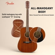 Fender CD-60SCE Solid Top Dreadnought Acoustic-Electric Guitar - All Mahogany w/ Gig Bag