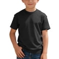 thumbnail image 1 of T-Shirts à Manches Courtes en Tricot pour Garçons, Col Rond Uni, Hauts d'Été Décontractés, 3-14 Ans, 1 of 5