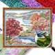 thumbnail image 1 of Kit Punto Cruz Con Paisaje Impreso Cuentas Bordado Parcial 9CT Arte para El 59x46cm, 1 of 9