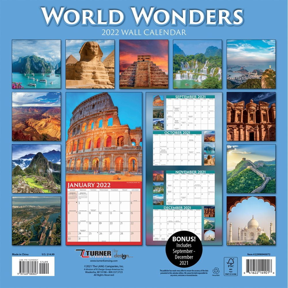 Lang Around The World Calendar 2020 Around The World Wall Calendar Bundle with Over 100 Calendar Stickers