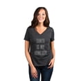 thumbnail image 2 of Thread Tank Santa Is My Homeboy Women's Relaxed V-Neck T-Shirt Tee Charcoal 2X-Large, 2 of 4