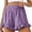 Purple, variant on Womens Ruffle Shorts Smocked High Waist Cute Floral Lace Eyelet Casual Summer Beach Boho Shorts Green S