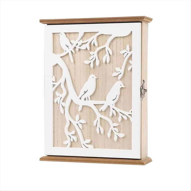 Caja de Almacenamiento de Llaves con Cerradura, Organizador Moderno, Armario, Decoración del Hogar, de Madera, Soporte para Casa, Oficina, Pasillo C
