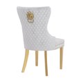 thumbnail image 5 of Miekor Furniture Simba Gold 2 Piece Dinning Chair Finish with Velvet Fabric in Light Gray W5U324, 5 of 7
