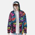 thumbnail image 2 of Balery Neon Graffiti Urban Art Sudadera ligera de manga larga con capucha y protección solar UPF 50+ para hombre y mujer, ideal para pesca y running-XX-Large, 2 of 7