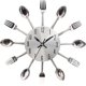 thumbnail image 1 of Kitchen Wall Clock, 3D Removable Modern Creative Cutlery Kitchen Spoon Fork Wall Clock Mirror Wall Decal Wall Sticker Room Home Decoration, 1 of 4