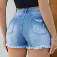 thumbnail image 3 of MKLEKYY Short De Mezclilla Mujer Nuevos Pantalones Cortos De Mezclilla Para Mujer Con Flecos Rotos, 3 of 4