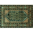 thumbnail image 1 of Ahgly Company Machine Washable Indoor Rectangle Persian Turquoise Blue Traditional Area Rugs, 8' x 12', 1 of 4