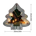 thumbnail image 7 of Stylish Metal Hanging Christmas Tree Wind Spinner - Festive Garden Decoration with Cozy House & Warm Lights Design, 7 of 7