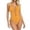 Yellow, variant on One Piece Swimsuit for Women Lace Up Deep V Neck Bathing Suit Cutout Monokini Design Stretchy Performance Swimwear for Beach and Pool Parties
