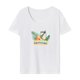 thumbnail image 1 of Camiseta de verano para mujer, camiseta de manga corta de ajuste regular para desplazamientos con mochila, 1 of 7