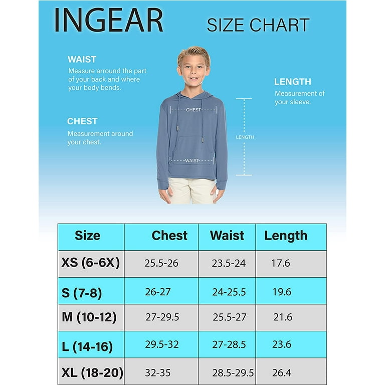 Boys' Ingear Hoodie Swim Rashguard Medium White