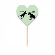 T-Rex Arm Dinosaur Short Art Deco Fashion Toothpick Flags Heart Lable Cupcake Picks