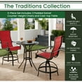 thumbnail image 3 of Hanover Traditions 3-Piece High-Dining Bistro Set in Red with 2 Padded Swivel Counter-Height Chairs and 30-in. Cast-top Table, 3 of 10