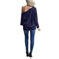 thumbnail image 4 of LACOZY Off The Shoulder Tops Batwing Sleeve Oversized Tunic Pullover Sweatshirts(Women's), 4 of 5