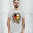 thumbnail image 3 of Tee Hunt The Medicine Wheel Dreamcatcher T-Shirt Native American Symbol Men's Tee, Ash Gray, Small, 3 of 5